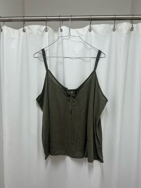 NWOT Arizona Jean Company Olive Green Lace-Up Camisole